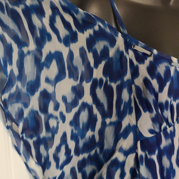 Jessica Simpson Blue Leopard Lemoore Ruffle - Picture 5 of 12